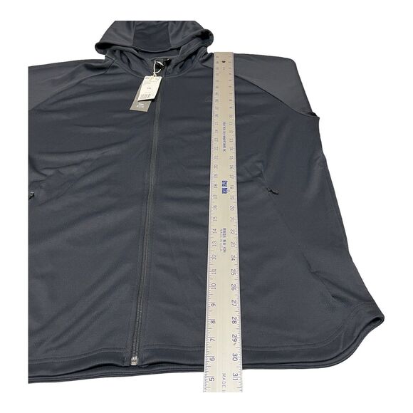 Adidas Hoodie Men 2XL Orange Full-Zip DH9071 Grey Activewear Running Outdoors - Picture 3 of 14